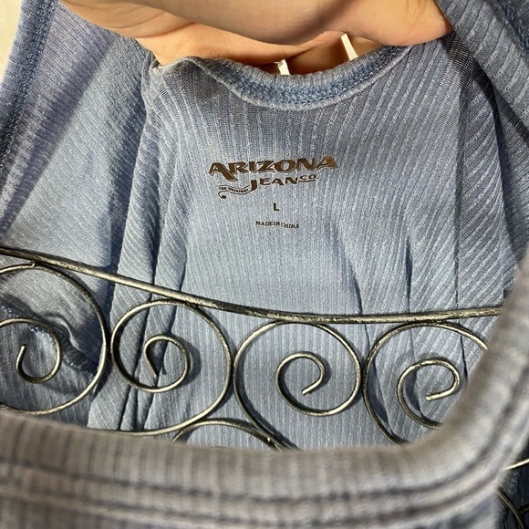 Arizona jeans cold shoulder blue top size L - Picture 3 of 10